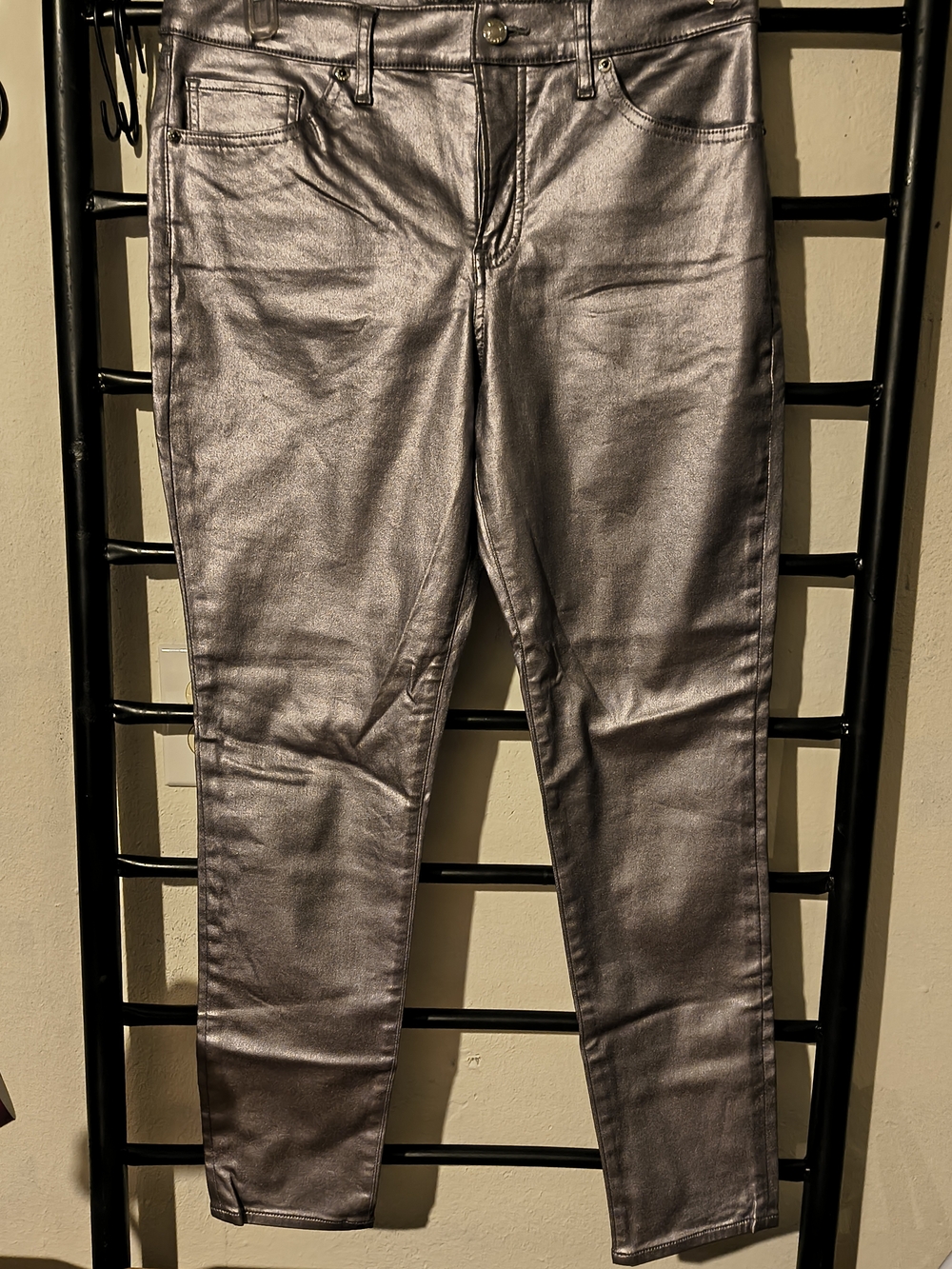 Express Metallic Silver Women's Skinny Jeans